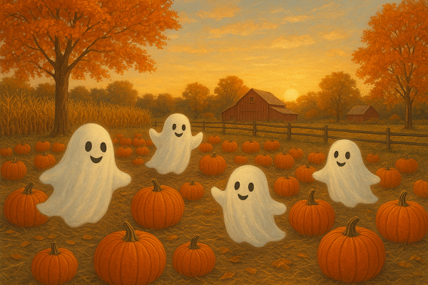 Autumn Ghosts in the Pumpkin Patch
