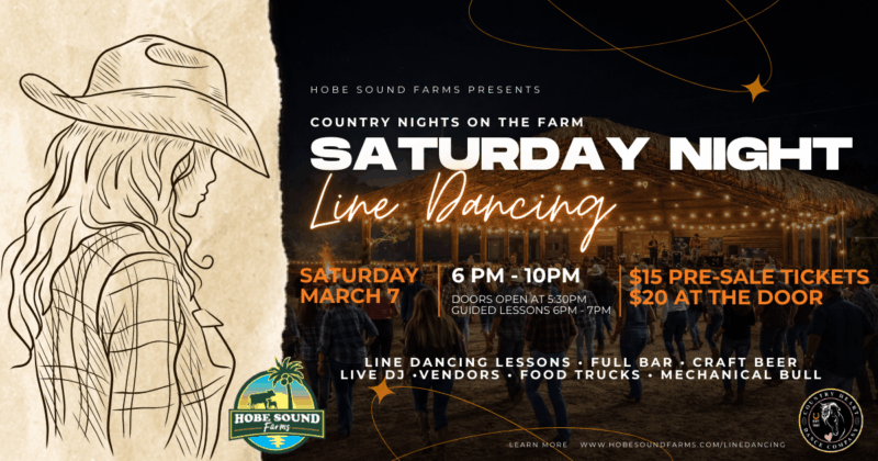 Line Dancing in Martin County, Hobe Sound Farms Country Line Dancing, Instruction Session and Fun All Night