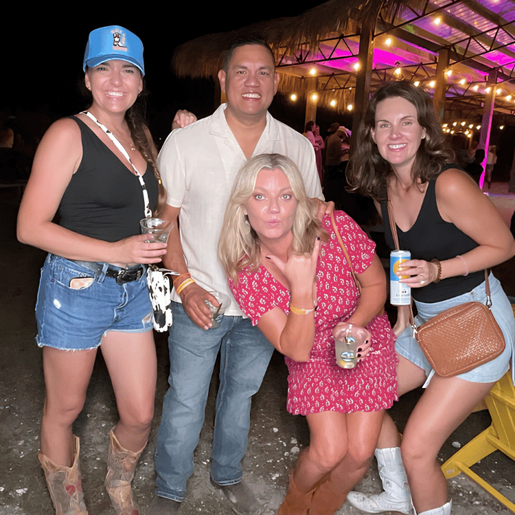 Friends posing at HSF Line Dancing
