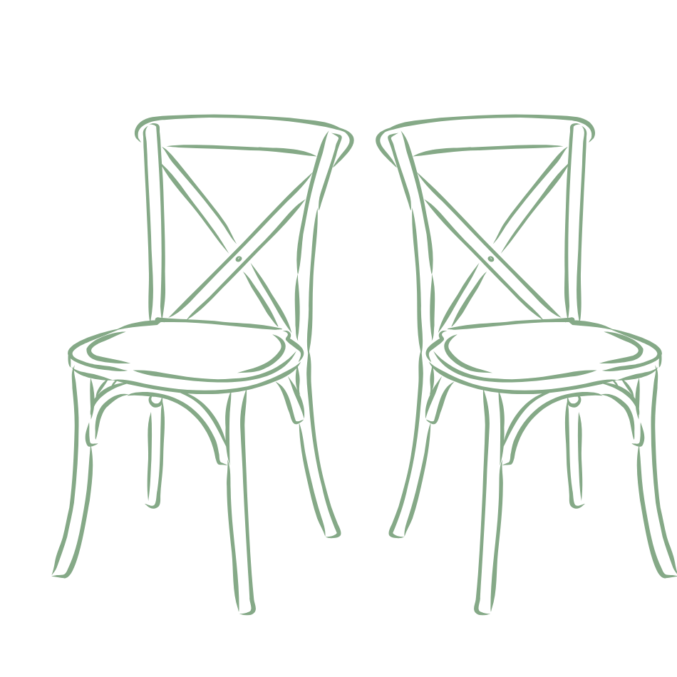 Seating and gathering icon representing wedding ceremonies and receptions